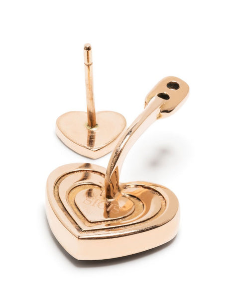 18kt rose gold heart-cut diamond drop earrings