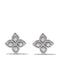 18kt white gold Princess Flower diamond earrings