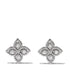 18kt white gold Princess Flower diamond earrings