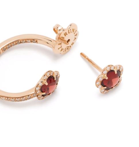 arracadas Figlia dei Fiori en oro rosa de 18kt con diamantes