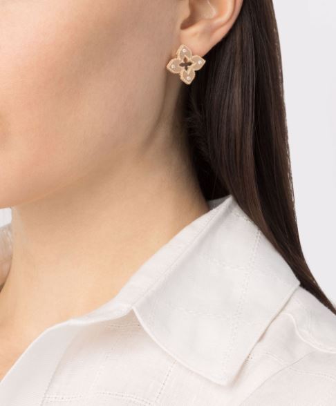 18kt rose gold Venetian Princess diamond stud earrings