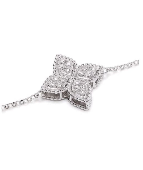 18kt white gold Princess Flower diamond bracelet