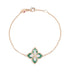 pulsera Princess Flower en oro rosa de 18kt con diamantes y malaquita