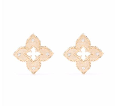 18kt rose gold Venetian Princess diamond stud earrings