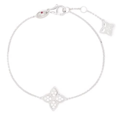 18kt white gold Princess Flower diamond bracelet