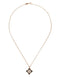 18kt rose gold diamond black jade Princess Flower necklace