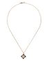18kt rose gold diamond black jade Princess Flower necklace
