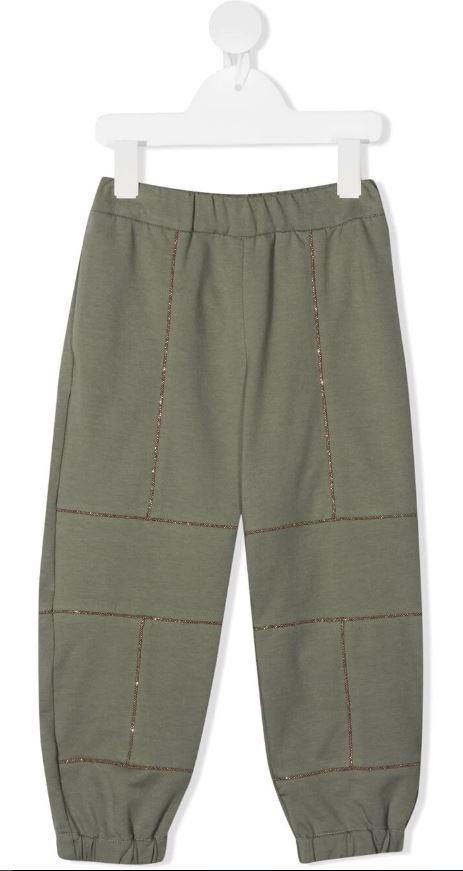 Bead-embellishment track pants