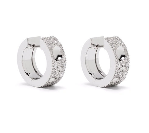 Серьги из 18-каратного белого золота с бриллиантами и рубинами