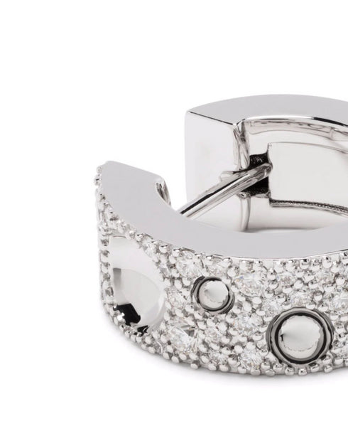 Серьги из 18-каратного белого золота с бриллиантами и рубинами