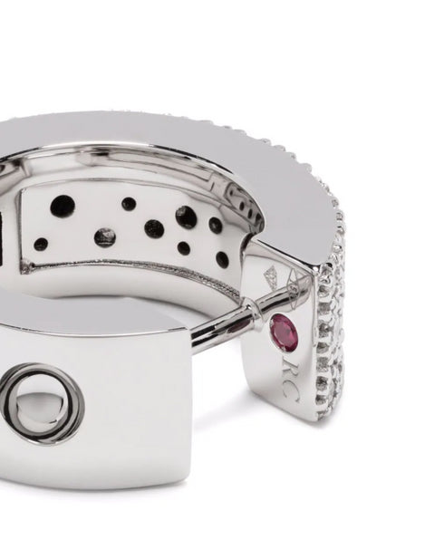 Серьги из 18-каратного белого золота с бриллиантами и рубинами