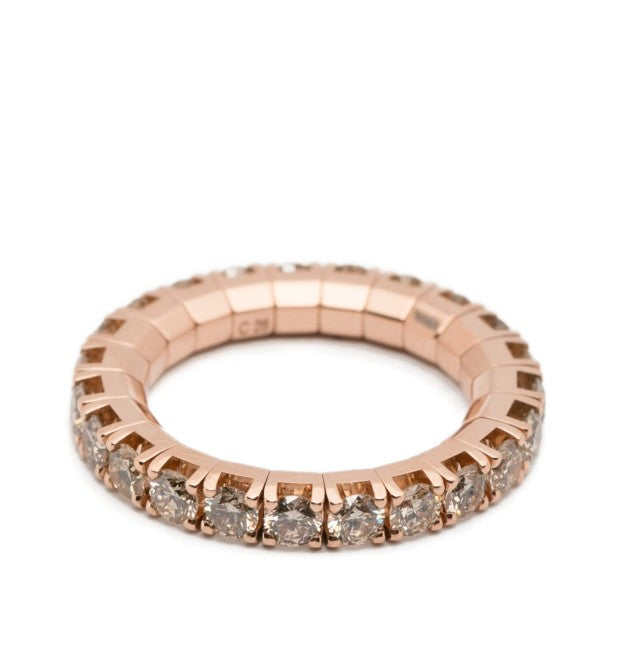 18kt rose gold extensible diamond tennis ring