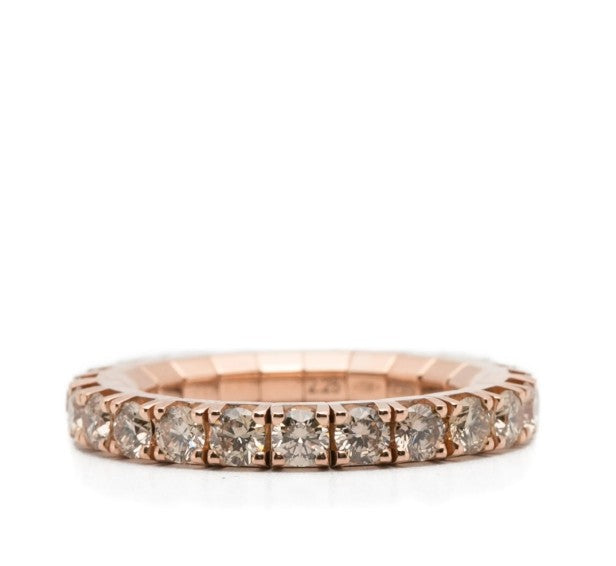 18kt rose gold extensible diamond tennis ring