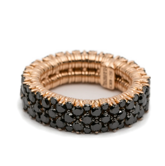 18kt rose gold black diamonds Ring