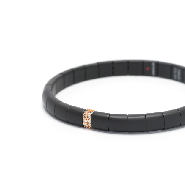pulsera en oro rosa de 18kt con diamantes
