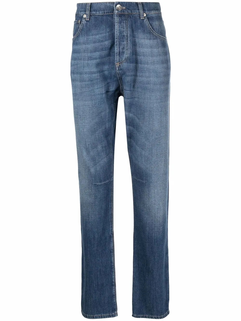 light-wash straight-leg jeans