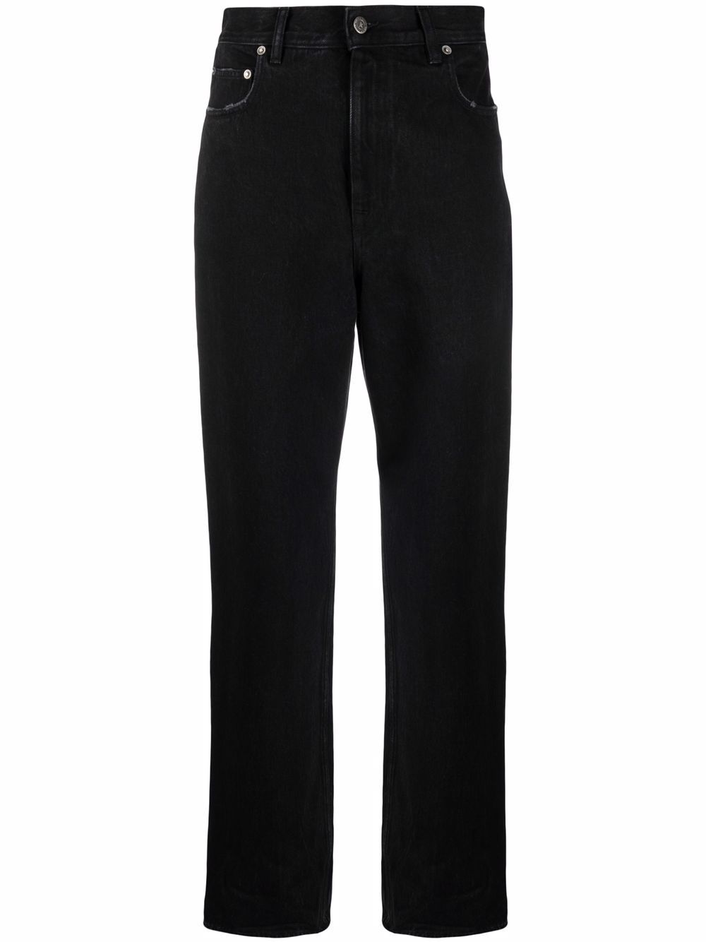 pantalones rectos con parche del logo 
