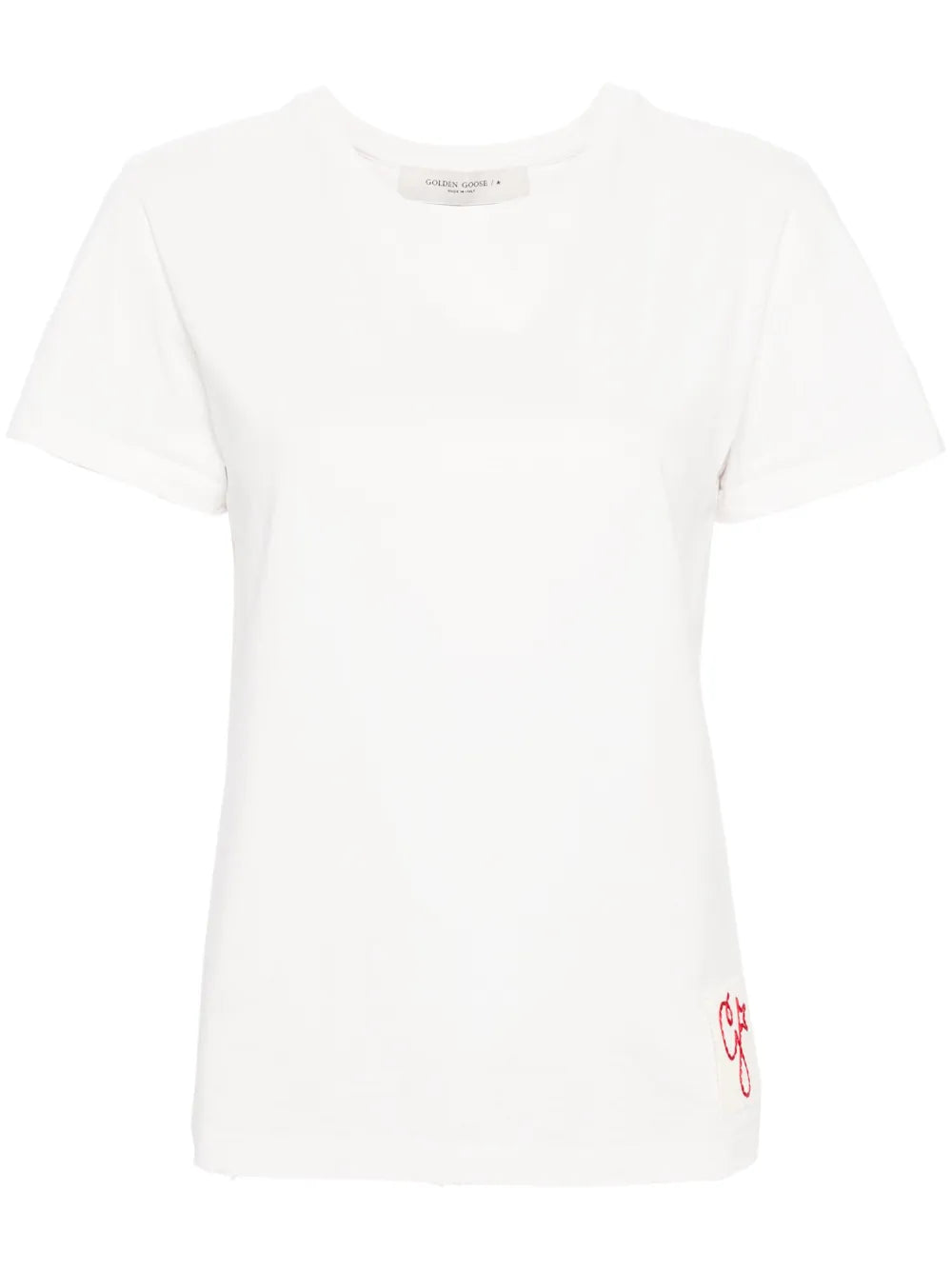 camiseta de algodón con parche de logotipo 