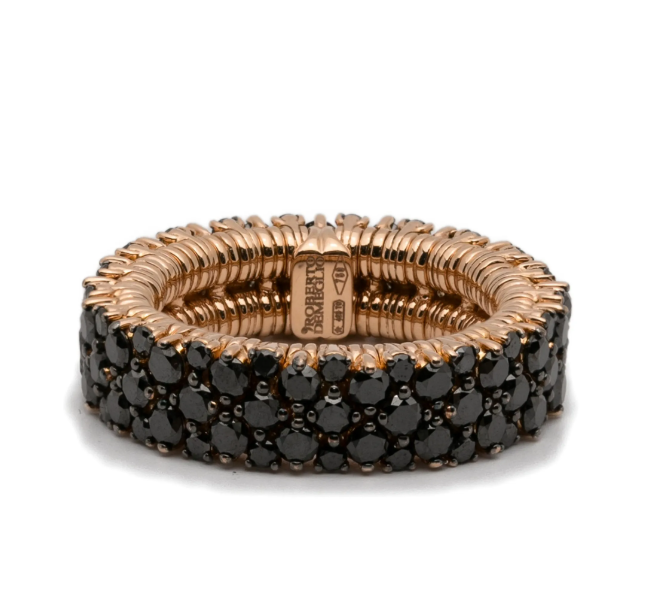 18kt rose gold black diamonds Ring