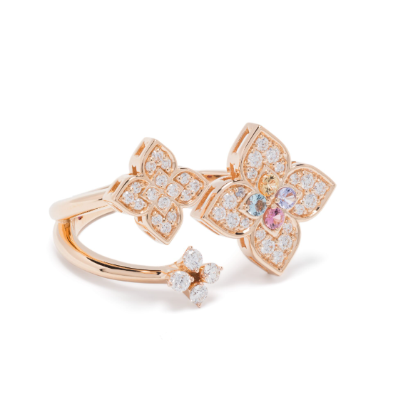Anillo multipiedra Princesa Veneciana en oro rosa de 18 quilates 
