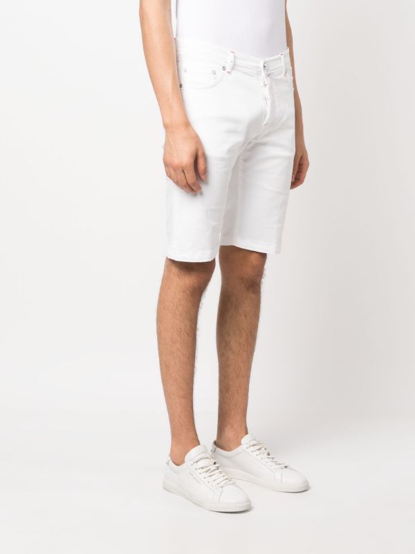 pantalones cortos vaqueros con parche de logotipo 