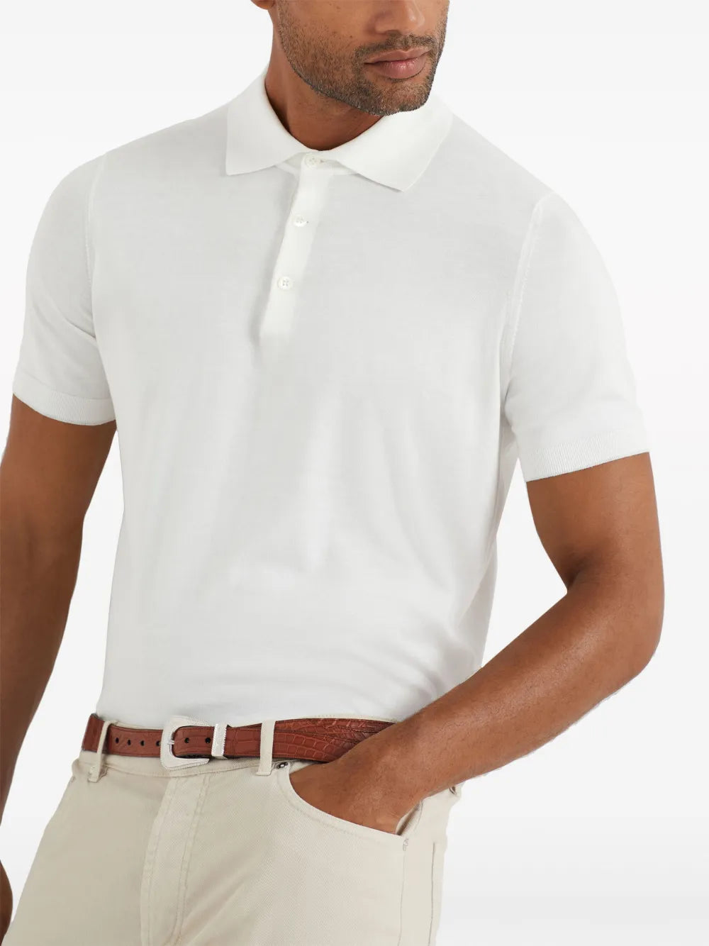 short-sleeve cotton polo shirt