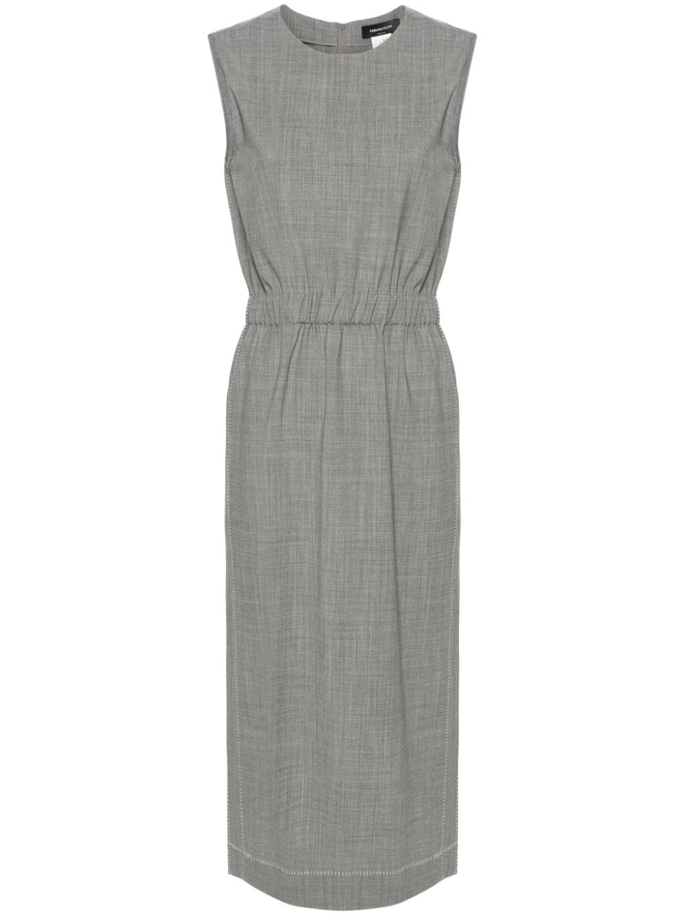 contrast-stitching sleeveless dress