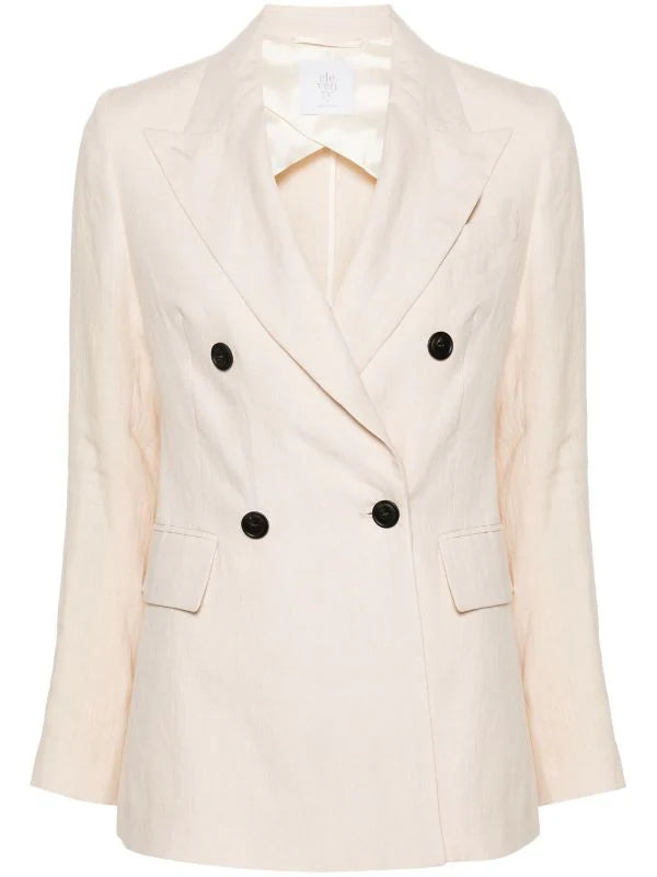 blazer de lino cruzado 
