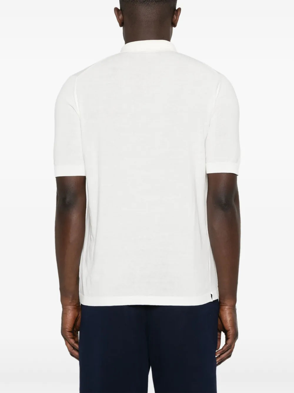 ribbed cotton polo shirt