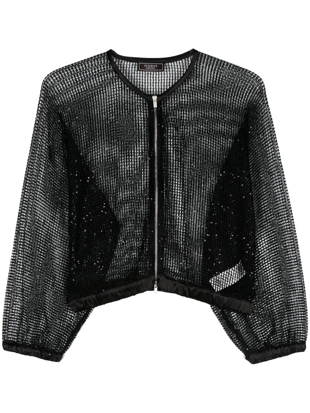 chaqueta de malla adornada con lentejuelas 