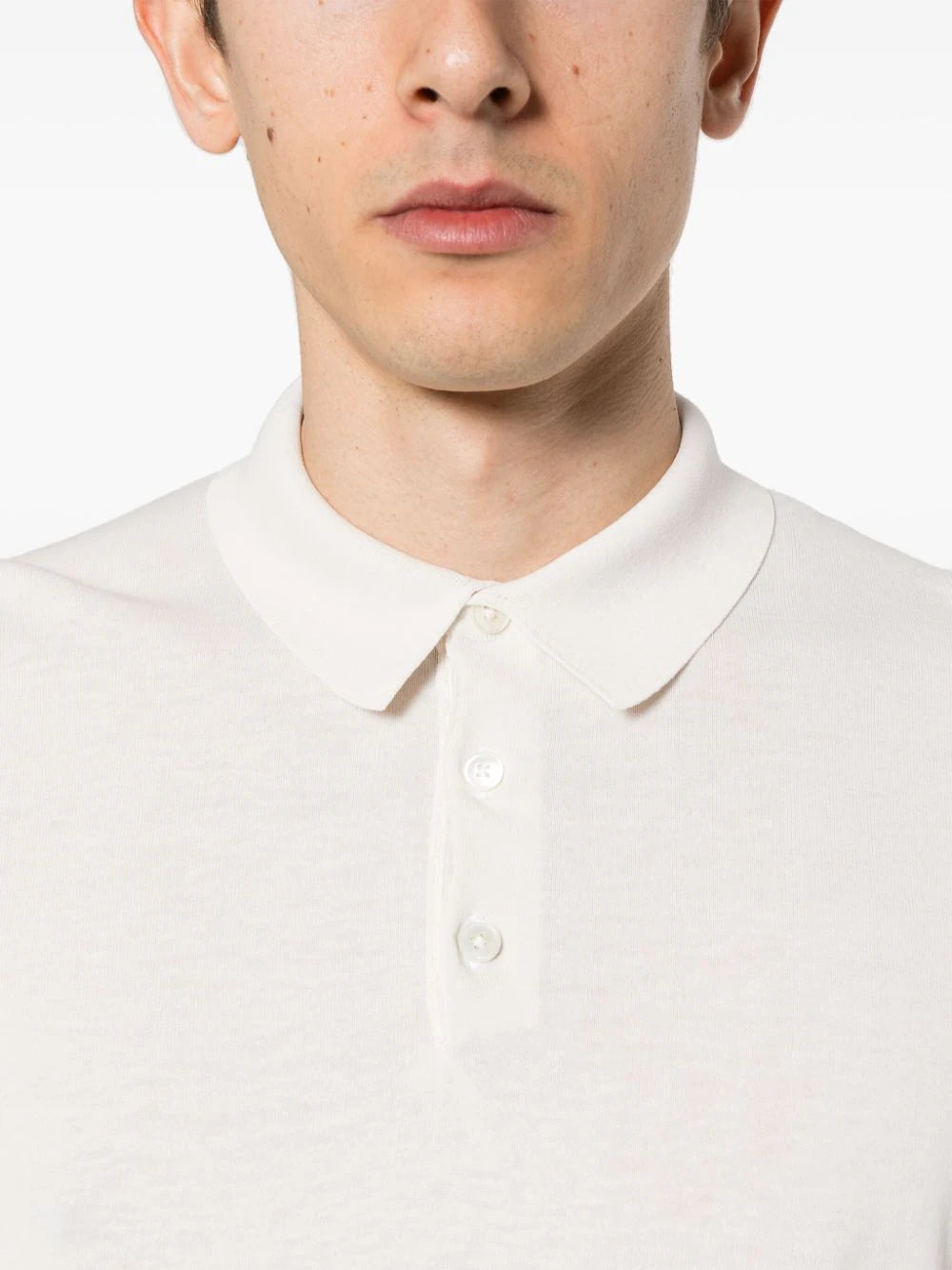 fine-ribbed cotton polo shirt