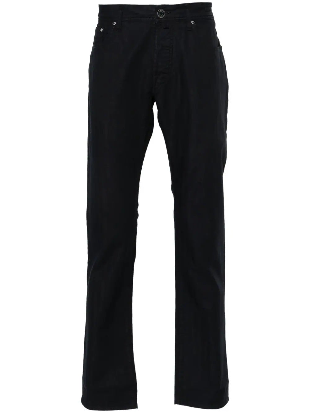 pantalones rectos con detalle de bufanda 
