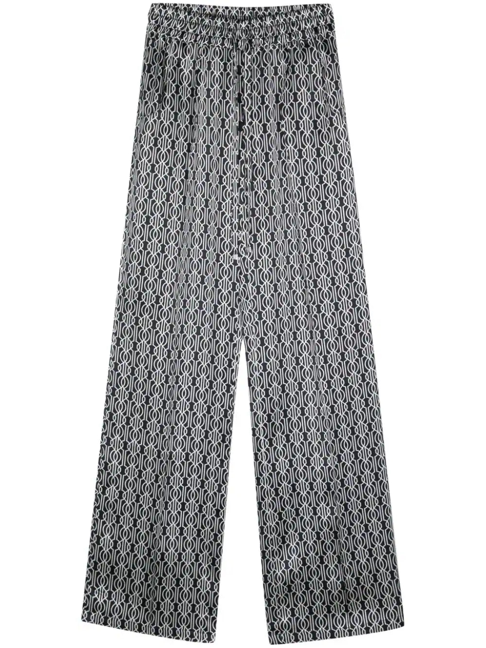 abstract pattern print silk trousers