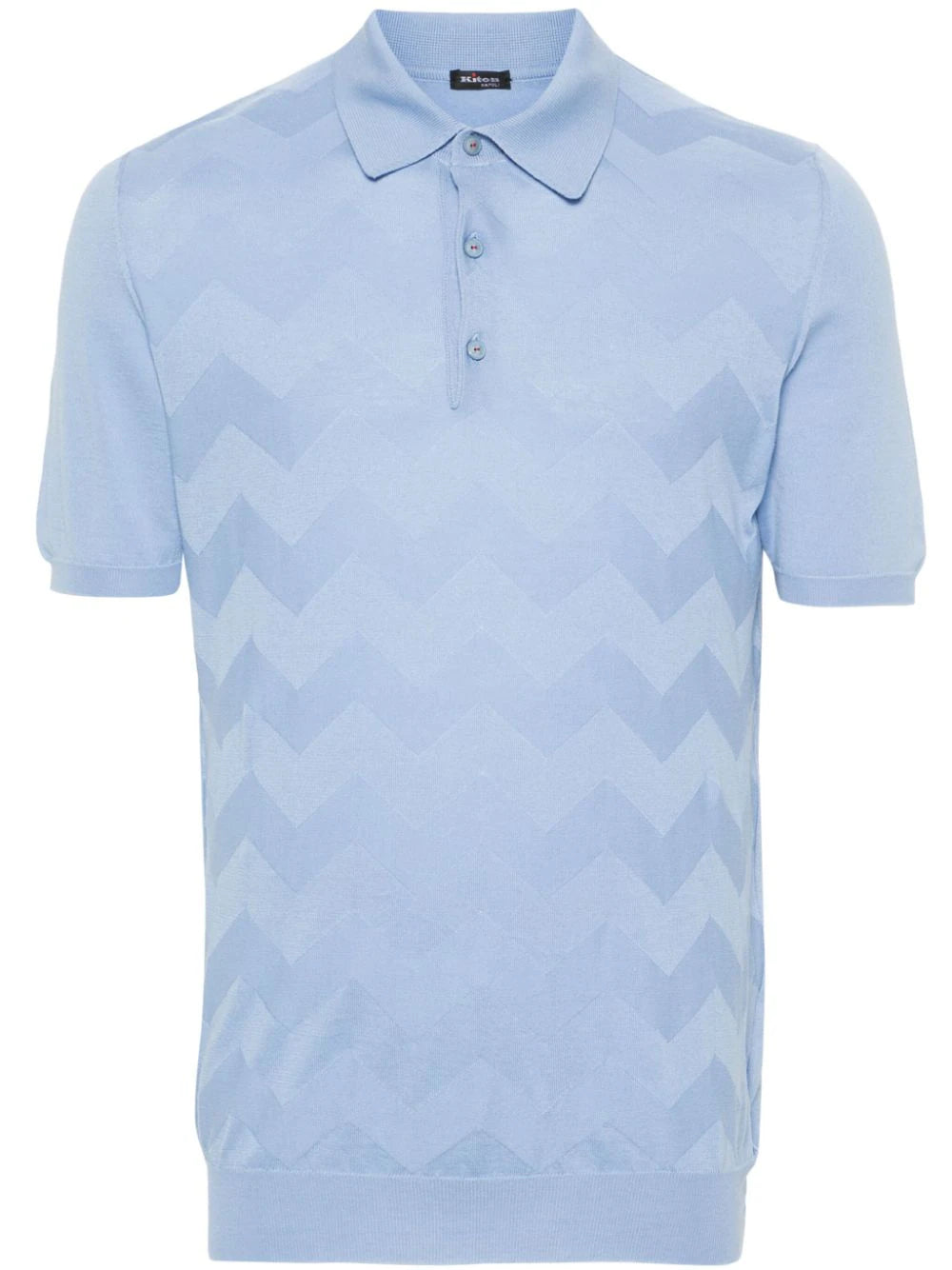 Polo de canalé fino con detalle de chevron 