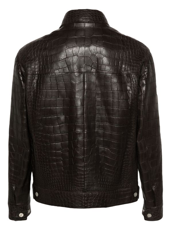 embossed-leather jacket