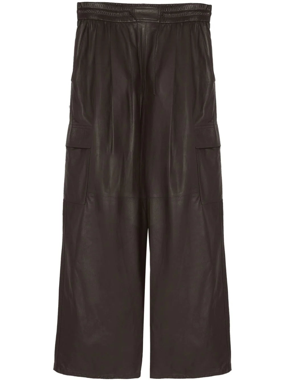 pantalones anchos de cuero 