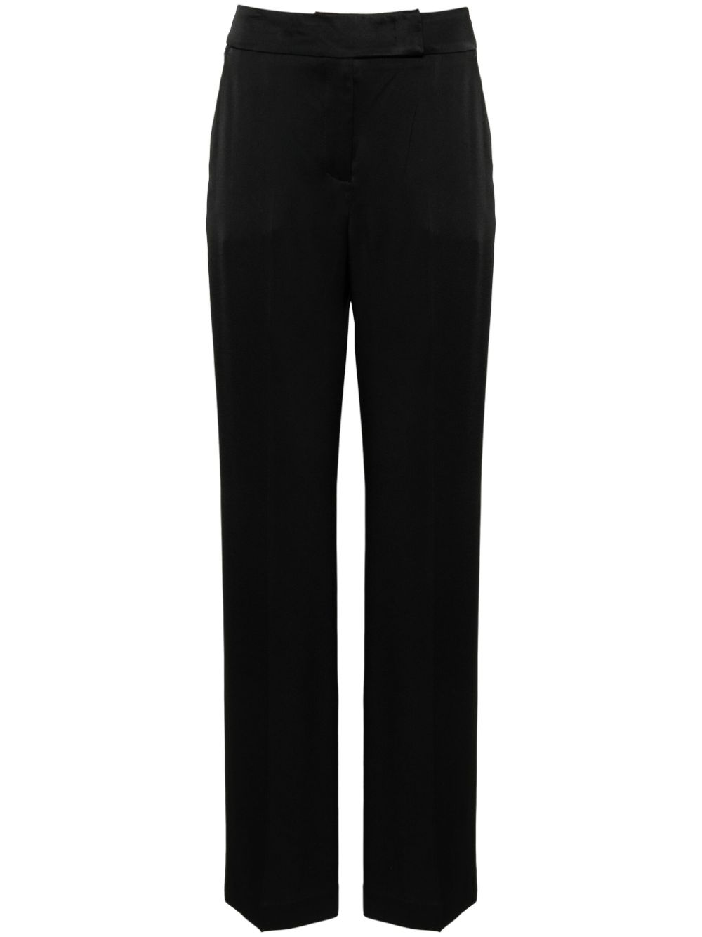 pantalones de satén de pierna recta 