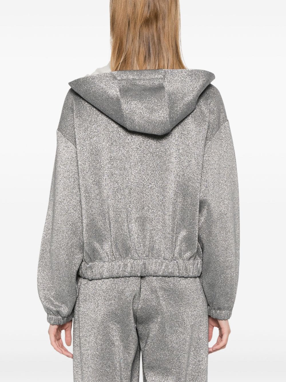 sudadera con capucha de efecto metálico 