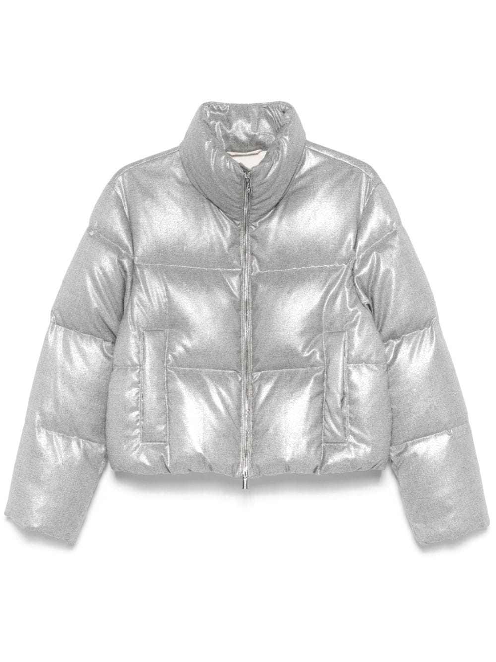 lamé-effect puffer jacket