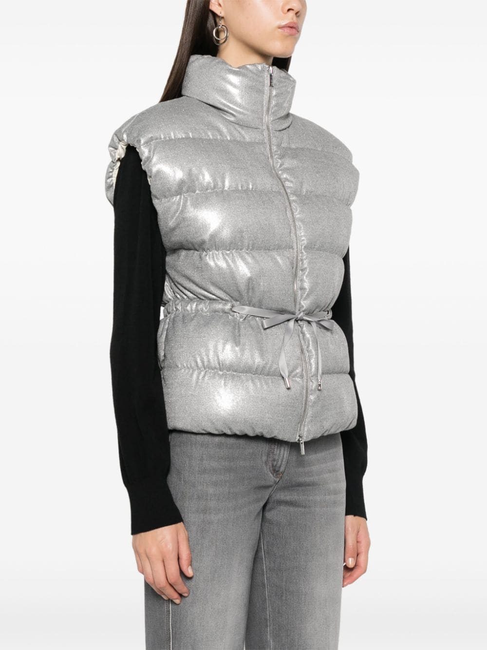 chaleco con efecto lamé 