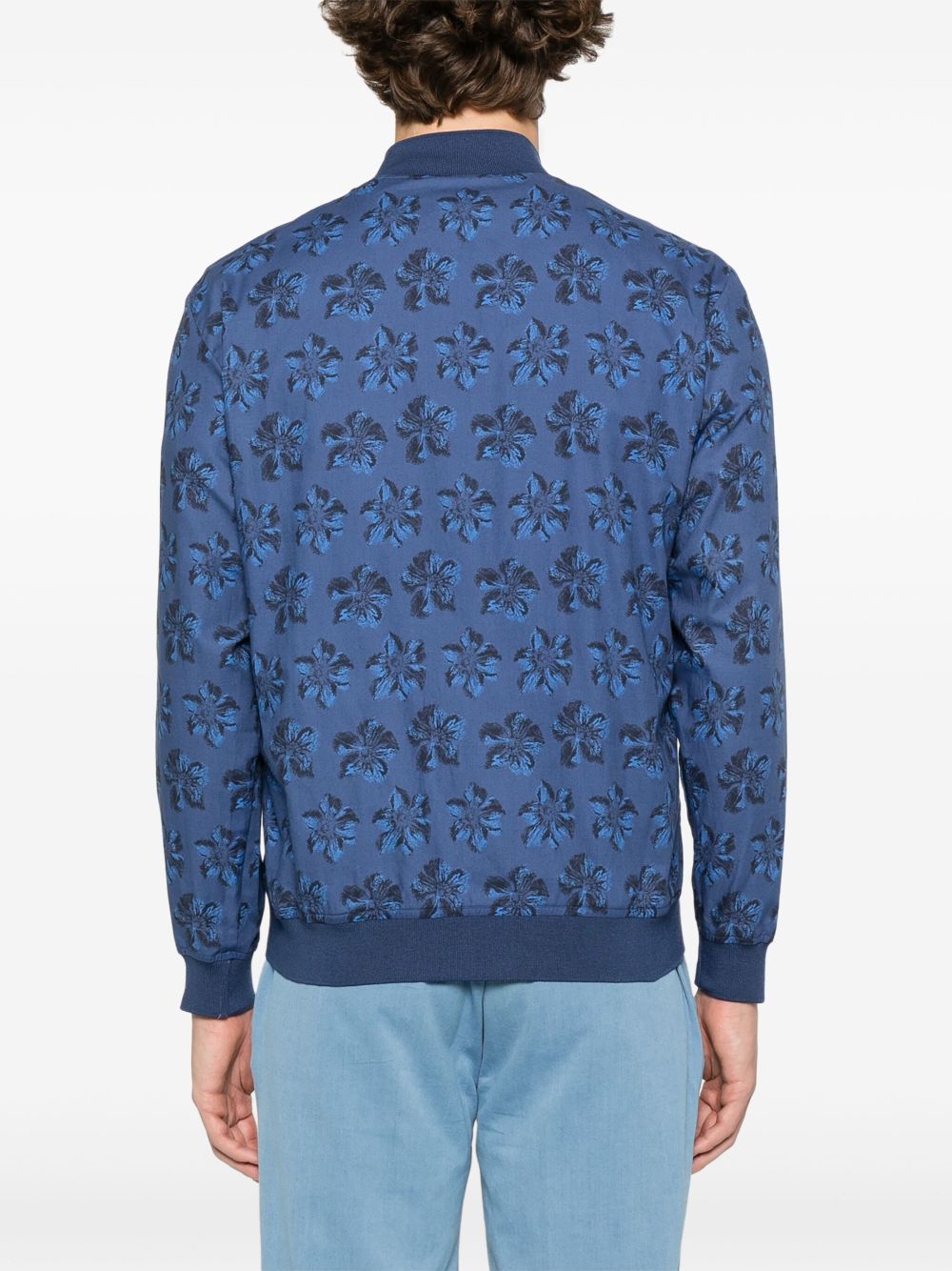 chaqueta bomber con estampado floral 