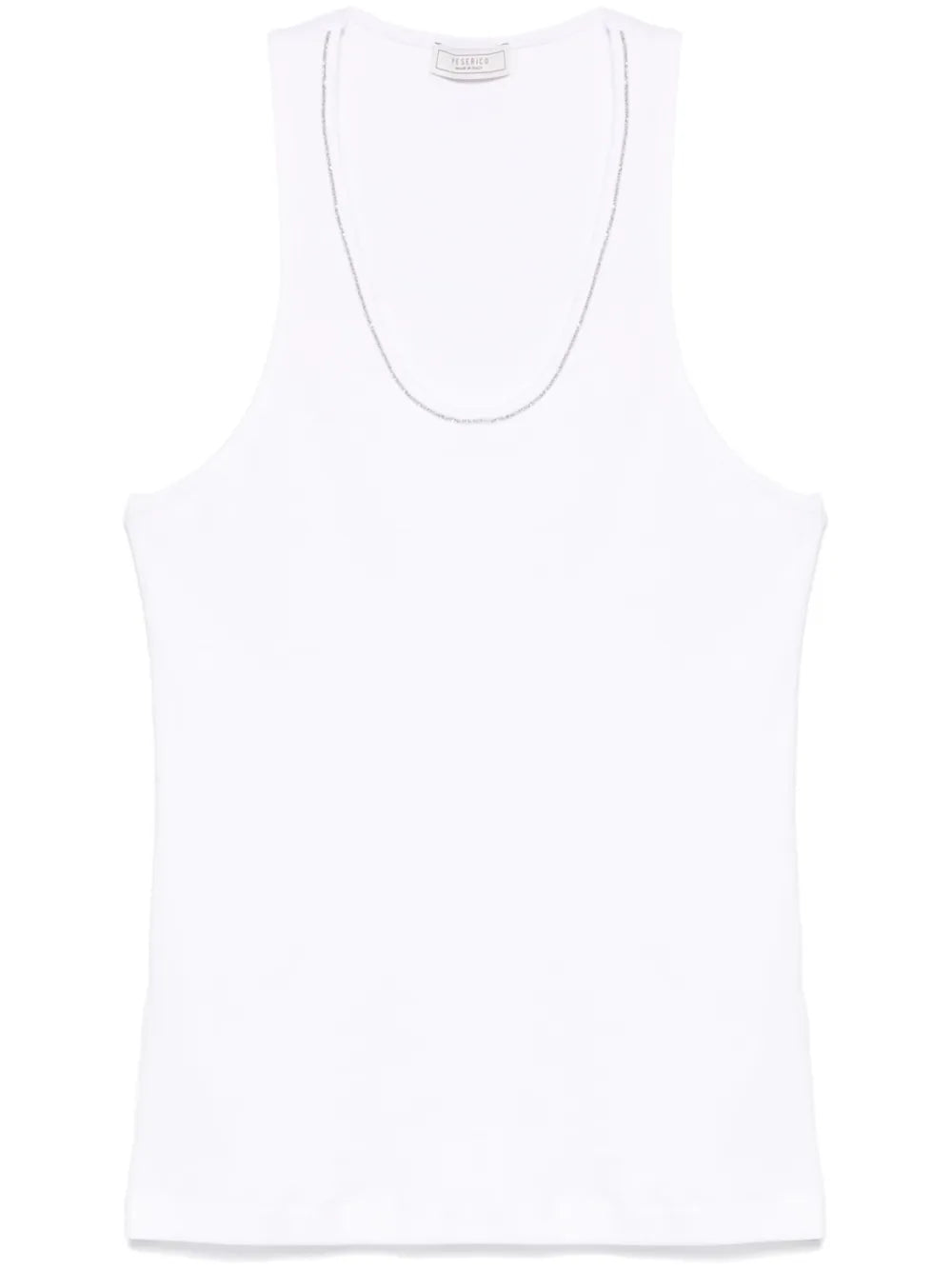 beaded trim-detail top