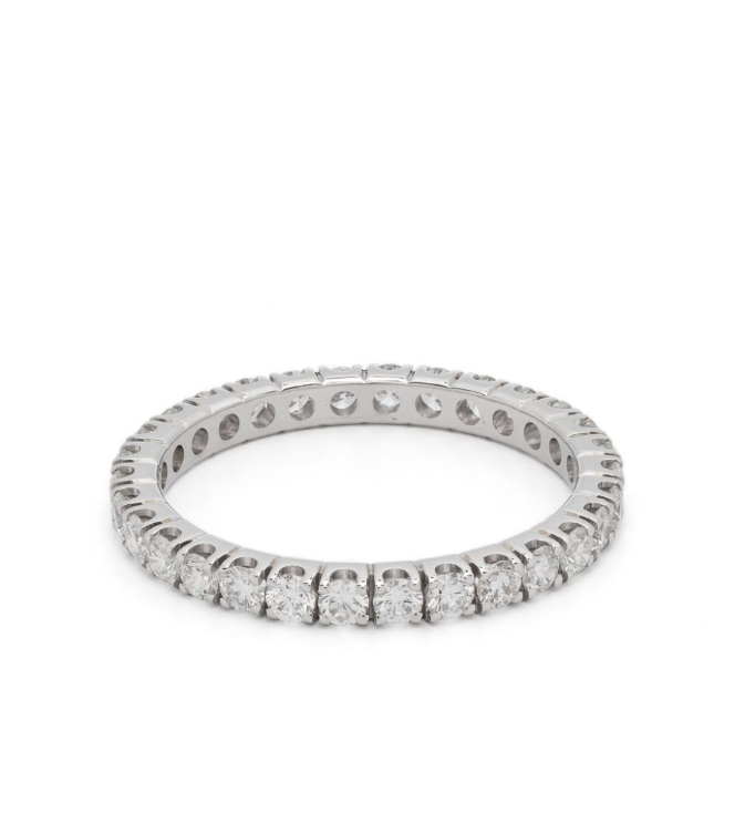 anillo en oro blanco de 18kt con diamantes