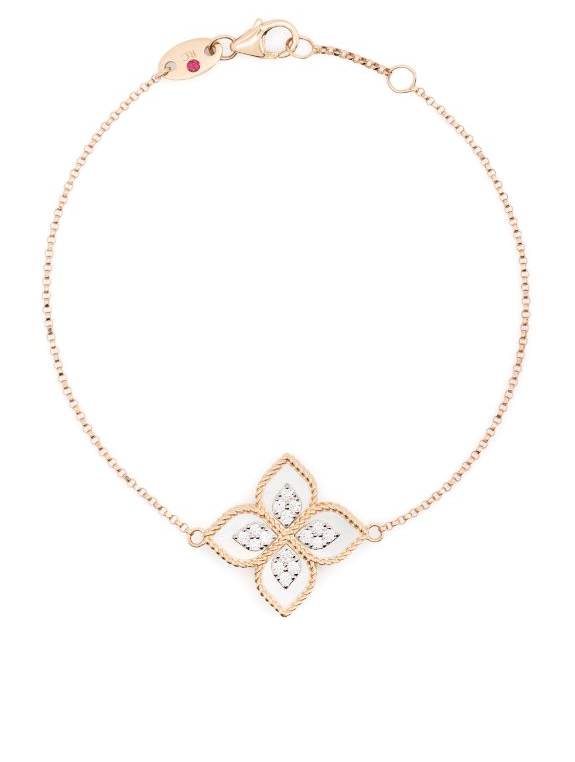 18kt rose gold Mother of Pearl Princess Flower bracelet