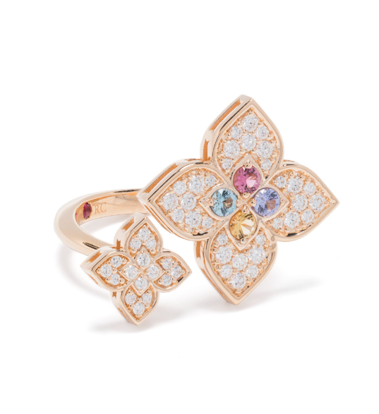 Anillo multipiedra Princesa Veneciana en oro rosa de 18 quilates 