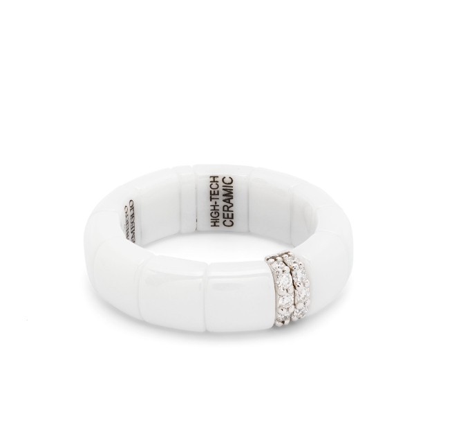 anillo en oro blanco de 18kt con diamantes