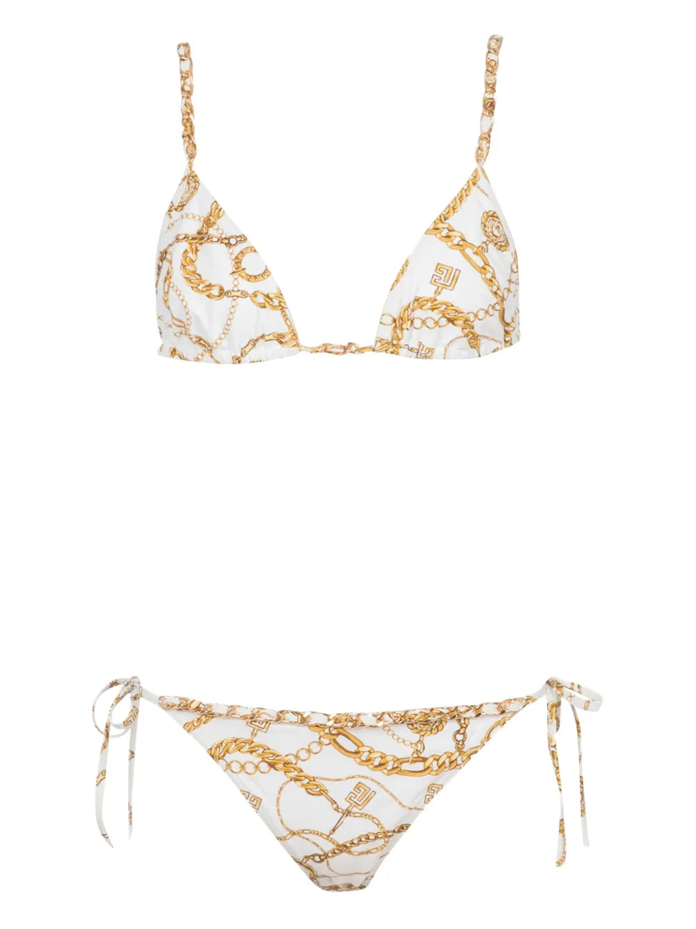 bikini de triángulo con estampado de cadena