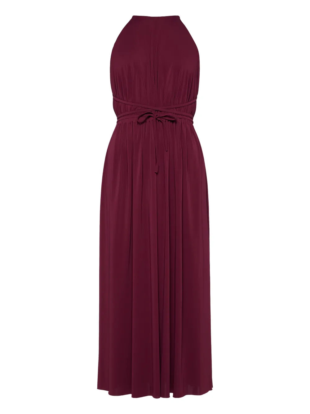 halterneck tie-waist midi dress