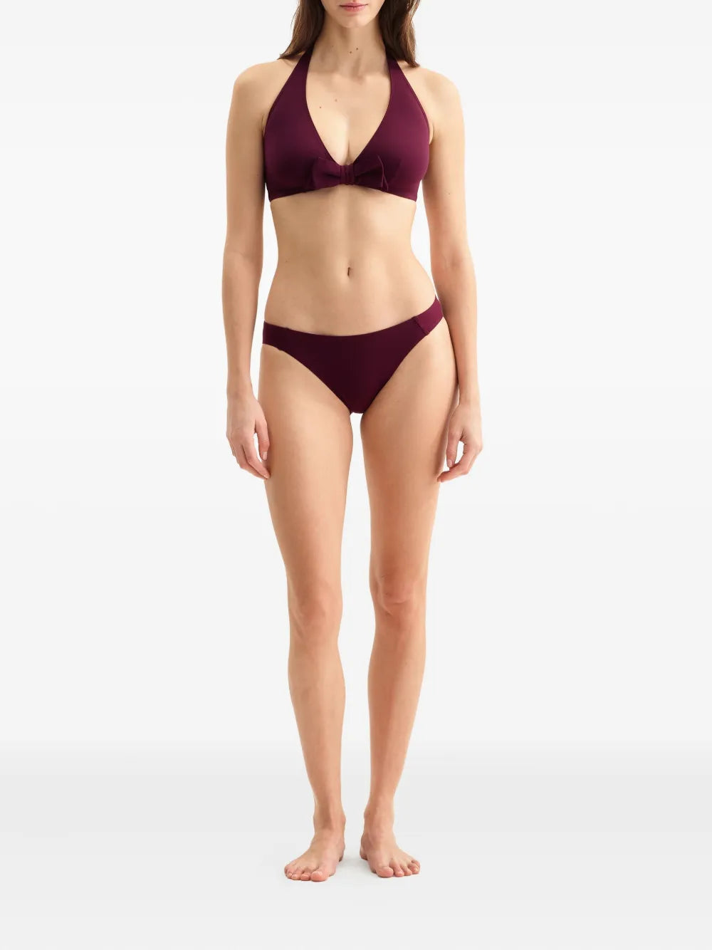 bow-embellished halter-neck bikini top
