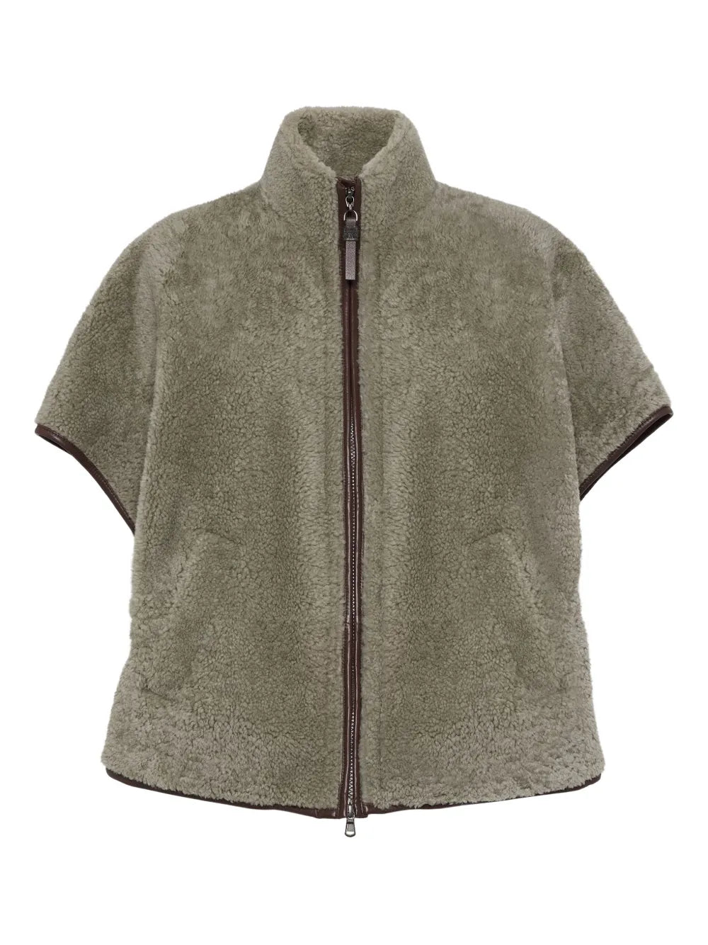 Monili chain-detail shearling jacket